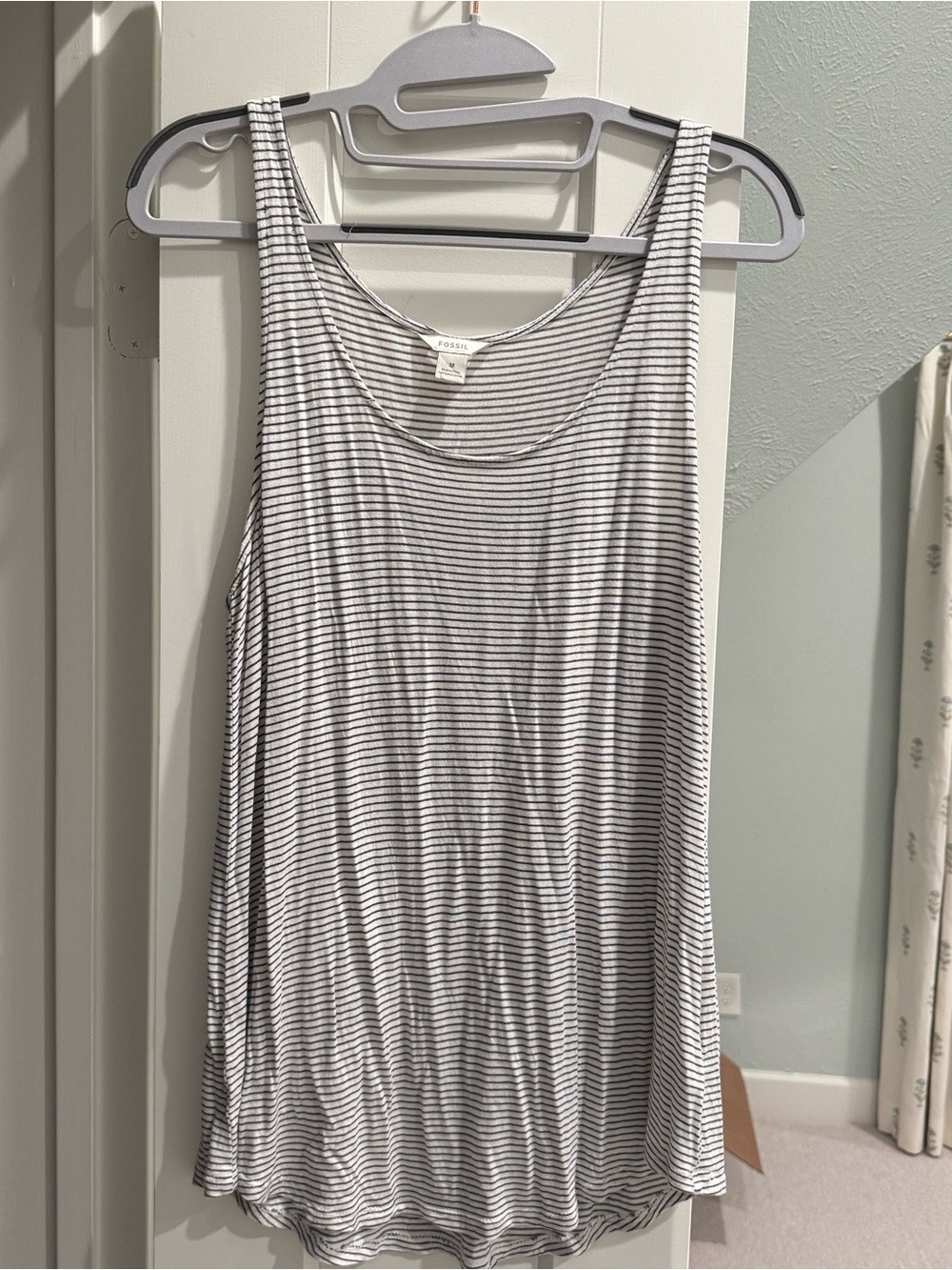 Fossil White and Black Striped Tank Top